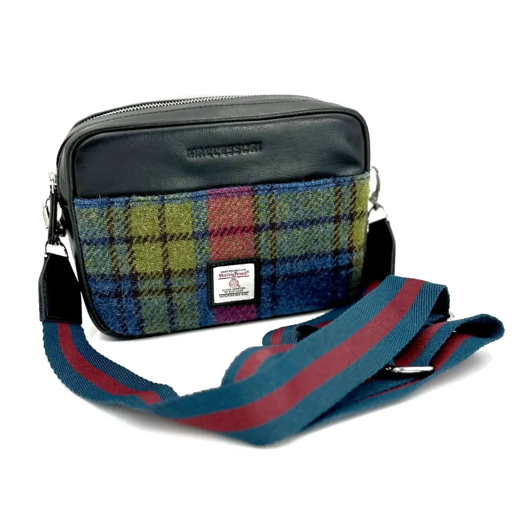 Harris Tweed camera bag — stylish Scottish gift in a range of Harris Tweed colours — lifestyle shot