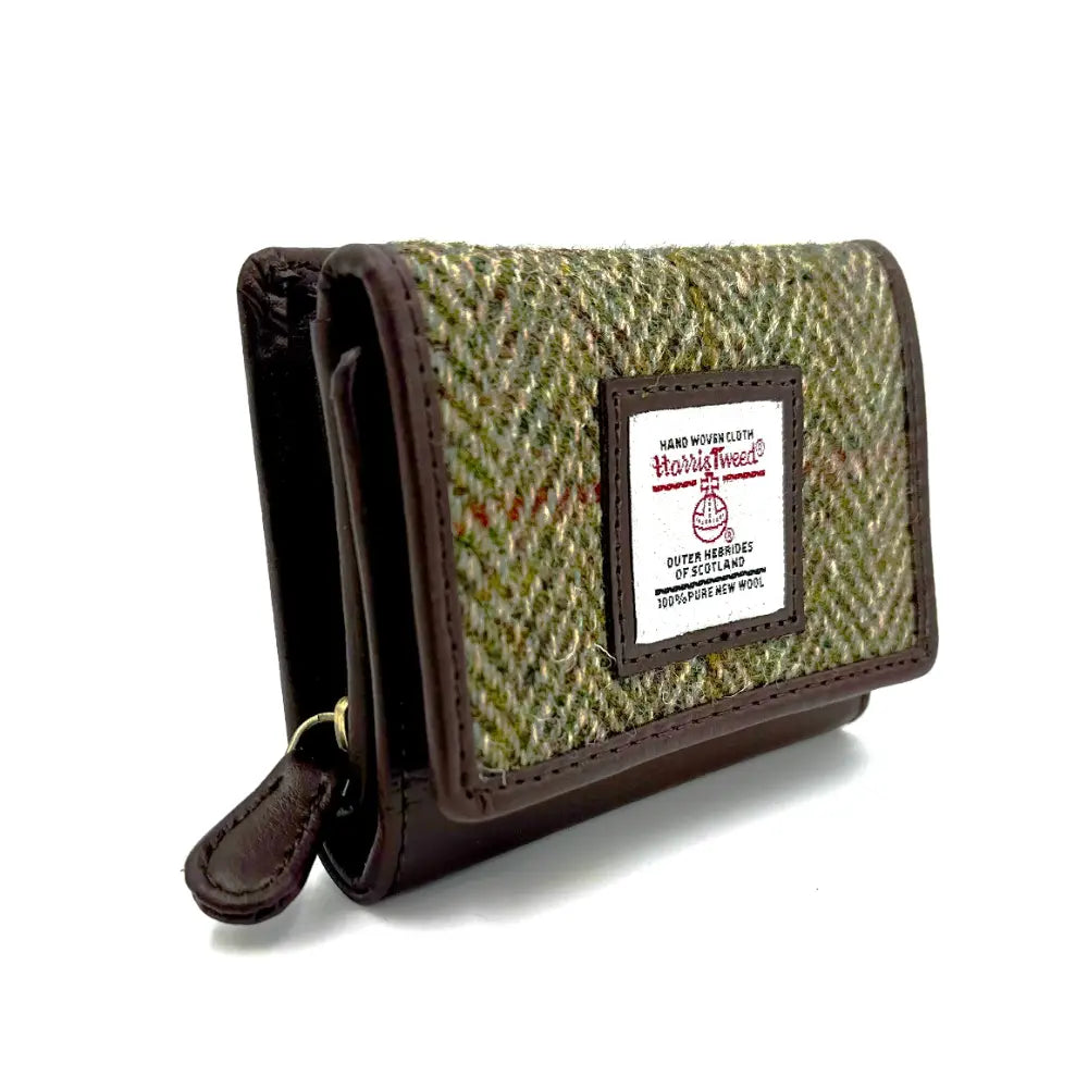 Harris Tweed trifold purse — practical Scottish gift for her — product detail