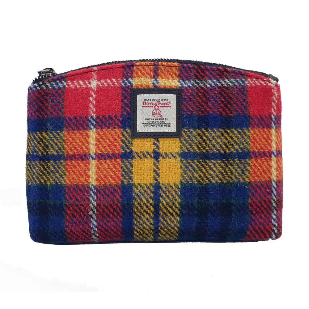 Harris Tweed cosmetic bag — practical Scottish gift in a range of Harris Tweed colours — close-up detail