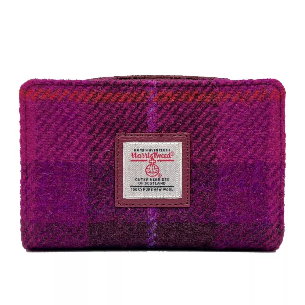 Harris Tweed zip purse — stylish Scottish gift in a range of Harris Tweed colours — angle view
