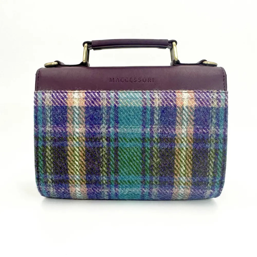 Harris Tweed mini day bag — charming Scottish gift in a range of Harris Tweed colours — in use