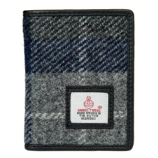 Harris Tweed slim bifold wallet — slim Scottish gift for men in a range of Harris Tweed colours — colour swatch view