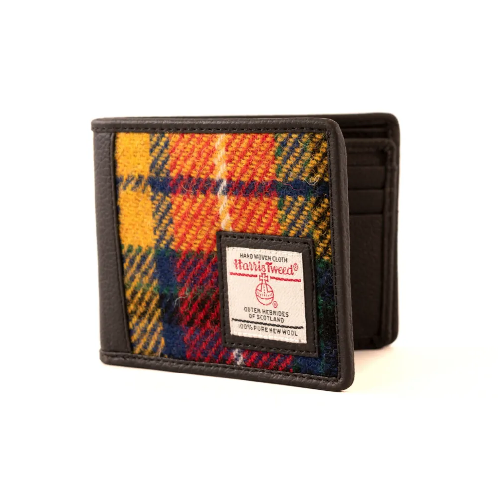 Harris Tweed bifold wallet — stylish Scottish gift for men in a range of Harris Tweed colours — alternate angle