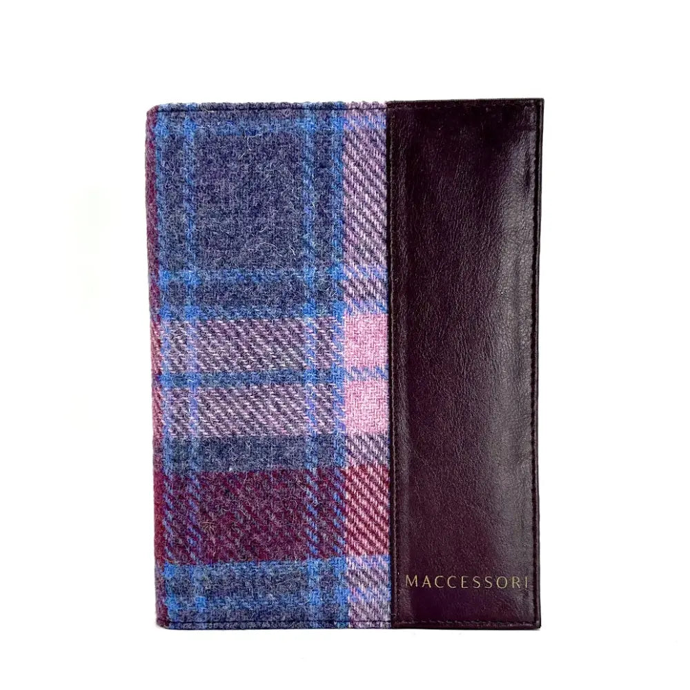 Harris Tweed notebook cover — stylish Scottish gift in a range of Harris Tweed colours — close-up detail