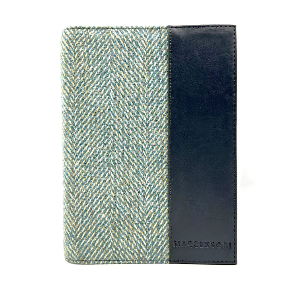 Harris Tweed notebook cover — stylish Scottish gift in a range of Harris Tweed colours — styled shot