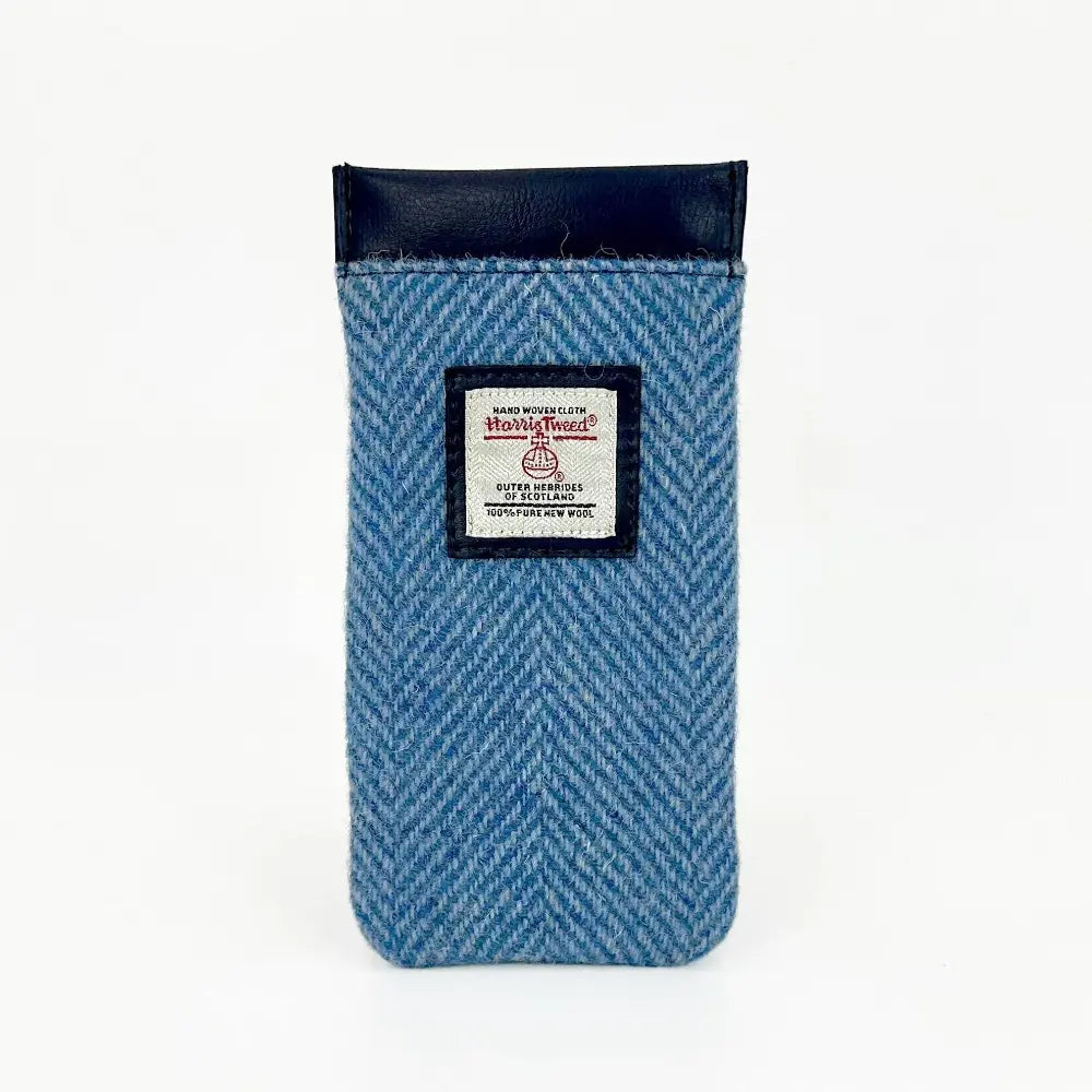 Harris Tweed glasses case — practical Scottish gift in a range of Harris Tweed colours — in use