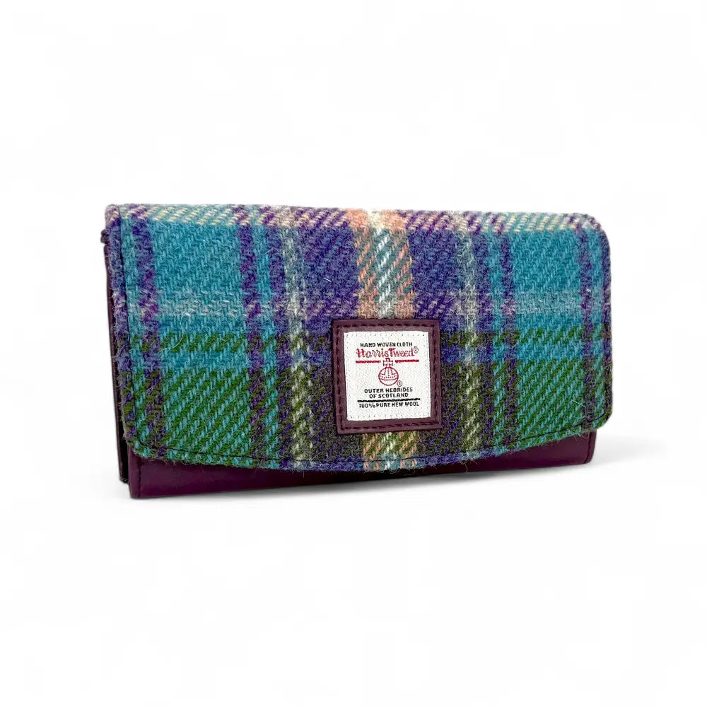 Harris Tweed ladies envelope purse — stylish Scottish gift in a range of Harris Tweed colours — lifestyle shot