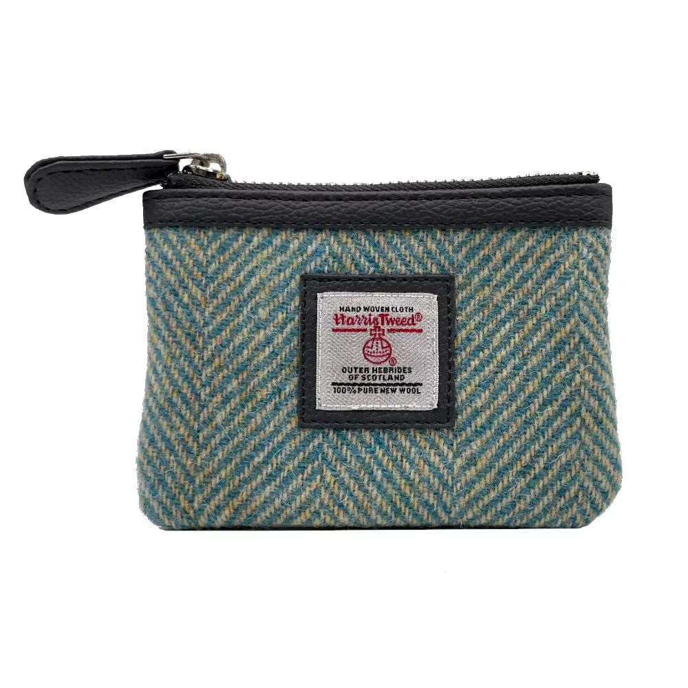 Harris Tweed coin purse — small Scottish gift in a range of Harris Tweed colours — flat lay detail