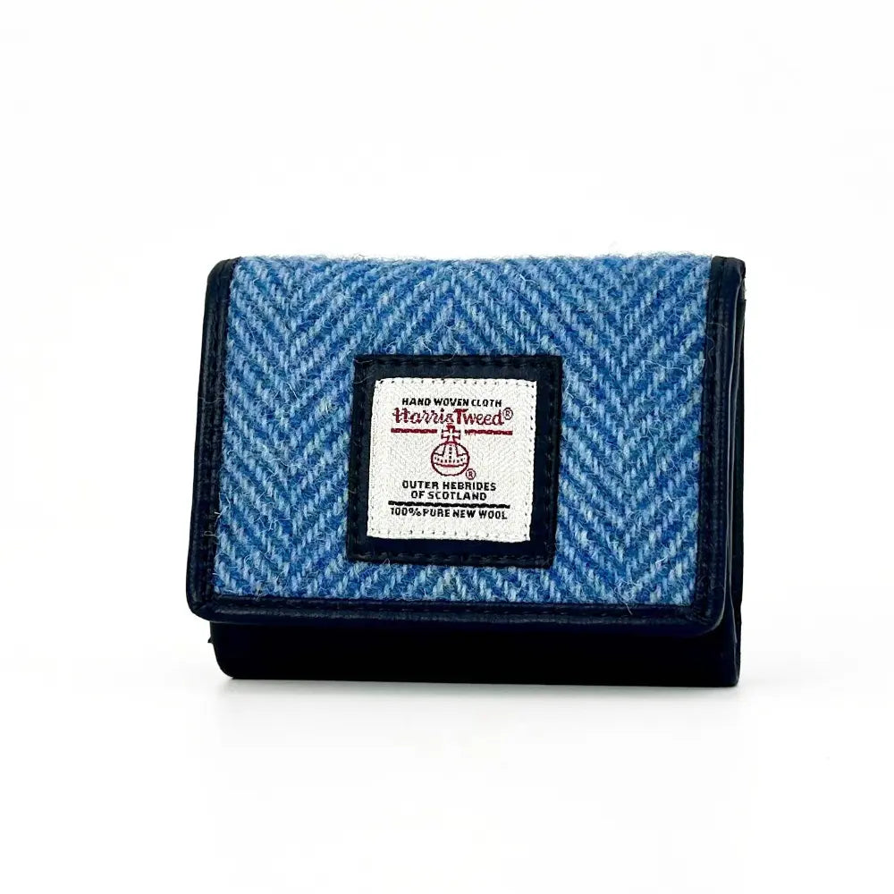 Harris Tweed trifold purse — practical Scottish gift for her — angle view