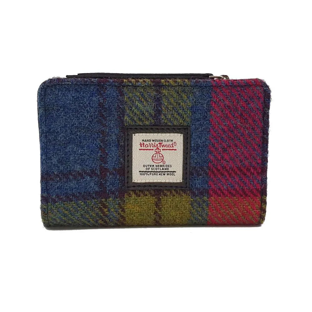 Harris Tweed zip purse — stylish Scottish gift in a range of Harris Tweed colours — close-up detail