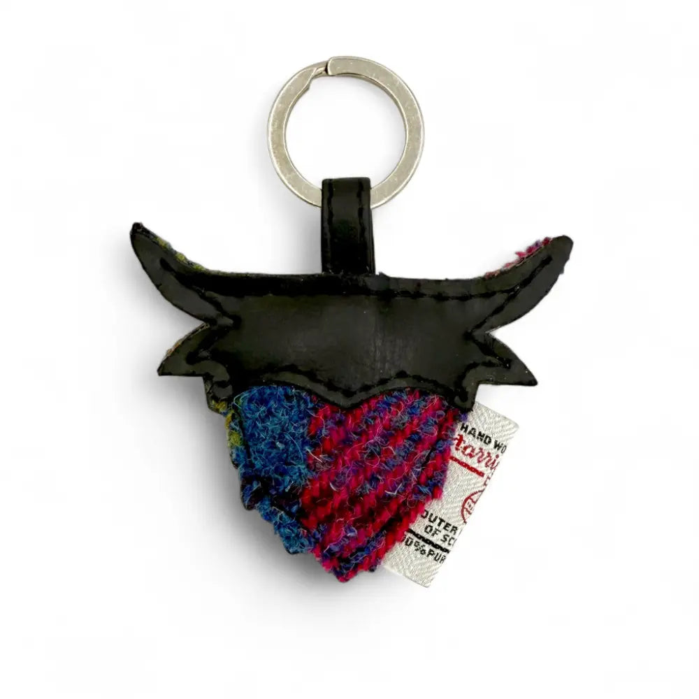 Harris Tweed Highland Coo keyring — unique Scottish gift in a range of Harris Tweed colours — product detail