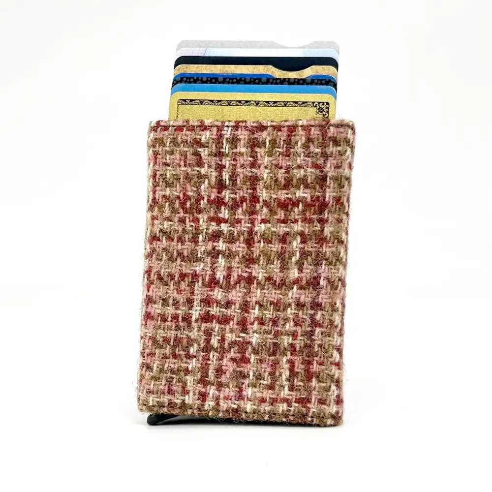 Harris Tweed pop up card holder — smart Scottish gift in a range of Harris Tweed colours — product view