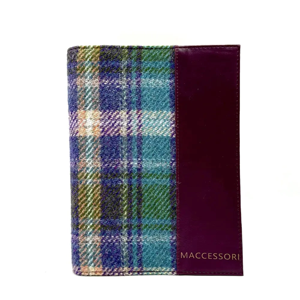 Harris Tweed notebook cover — stylish Scottish gift in a range of Harris Tweed colours — lifestyle shot