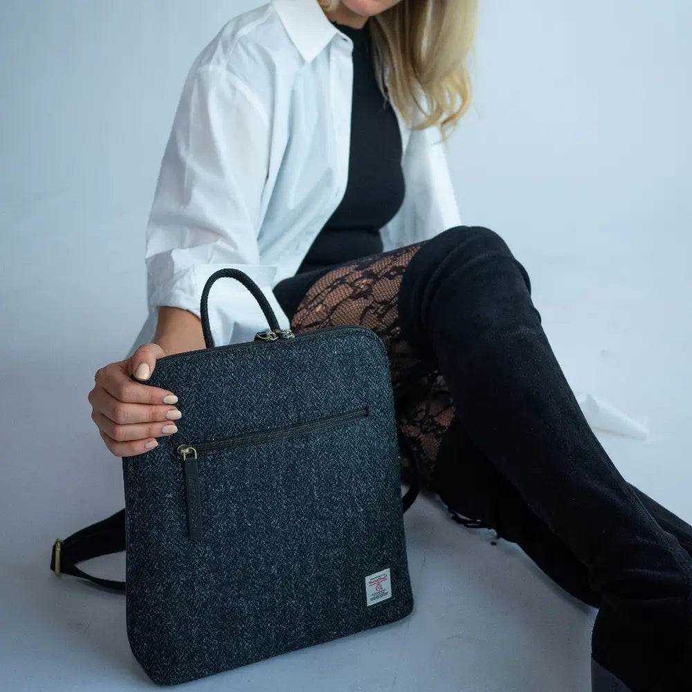 Harris Tweed backpack — stylish Scottish gift in a range of Harris Tweed colours — colour swatch view