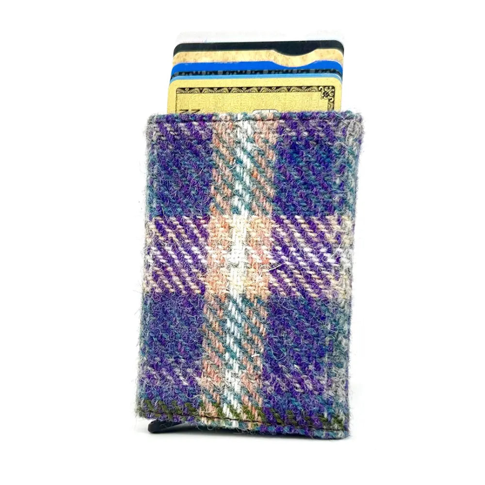 Harris Tweed pop up card holder — smart Scottish gift in a range of Harris Tweed colours — colour swatch view