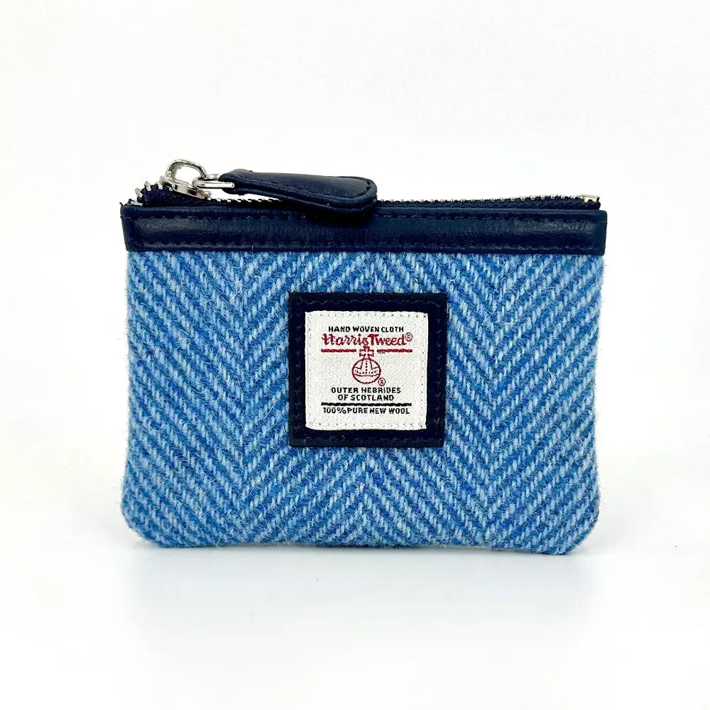 Harris Tweed coin purse — small Scottish gift in a range of Harris Tweed colours — styled lifestyle