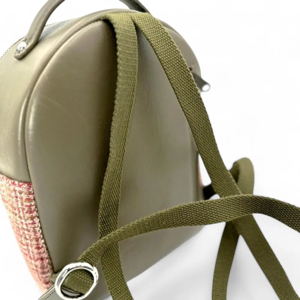 Harris Tweed Baby backpack — roomy Scottish gift in a range of Harris Tweed colours — styled product shot