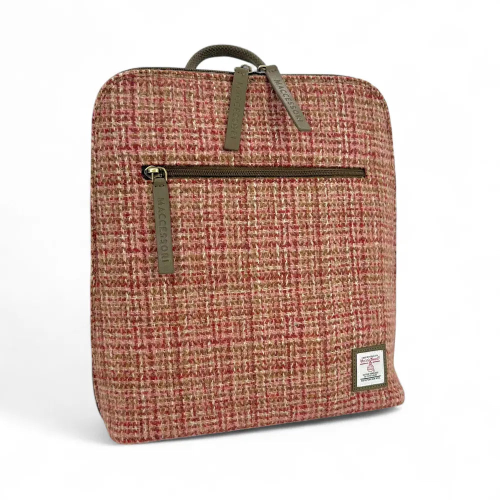 Harris Tweed backpack — stylish Scottish gift in a range of Harris Tweed colours — colour lifestyle