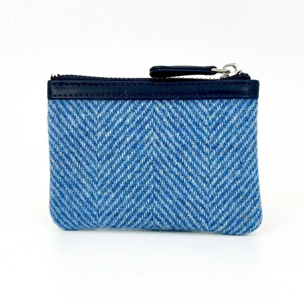 Harris Tweed coin purse — small Scottish gift in a range of Harris Tweed colours — flat lay