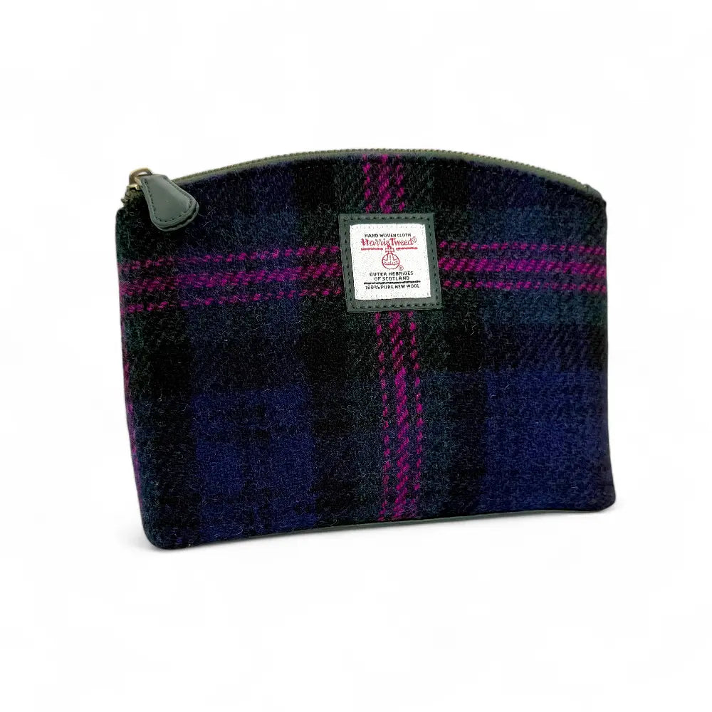 Harris Tweed cosmetic bag — practical Scottish gift in a range of Harris Tweed colours — product lifestyle