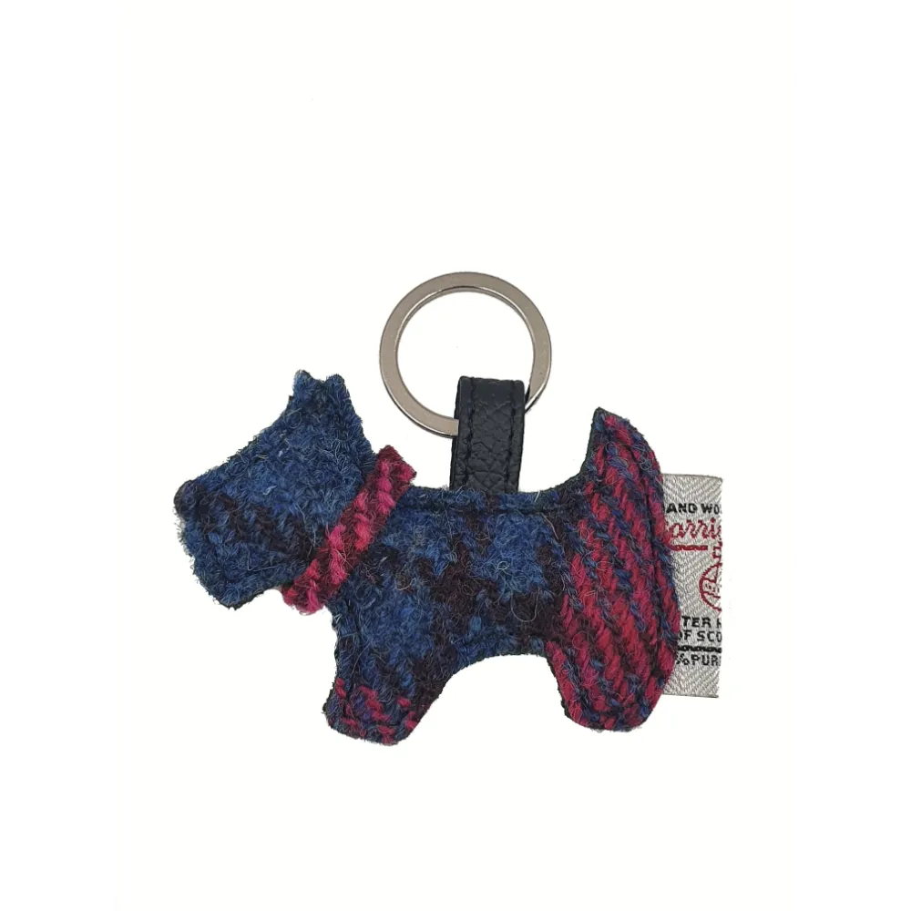 Harris Tweed Scotty dog keyring — unique Scottish gift in a range of Harris Tweed colours — colour lifestyle