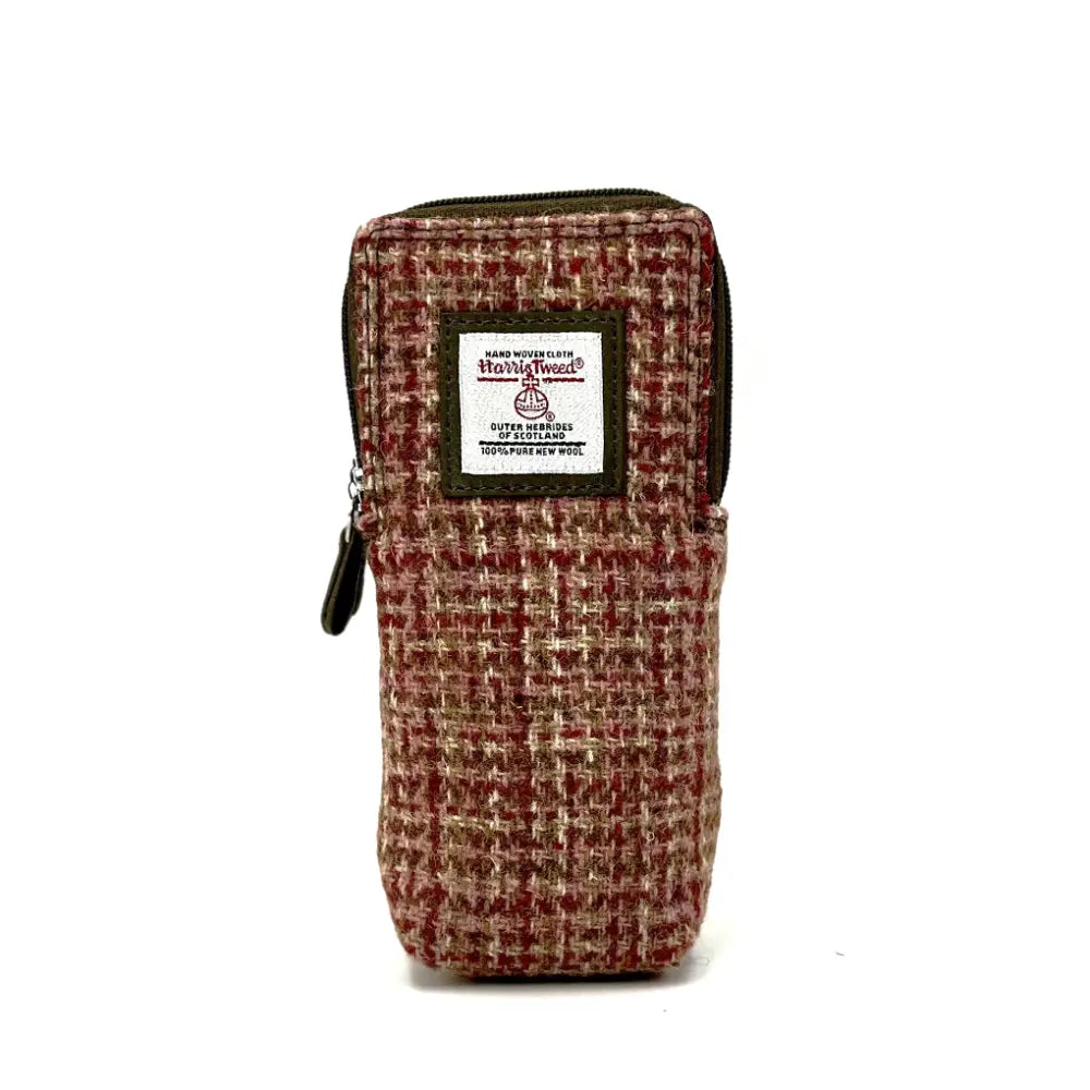 Harris Tweed double glasses case — unique Scottish gift in a range of Harris Tweed colours — flat lay detail