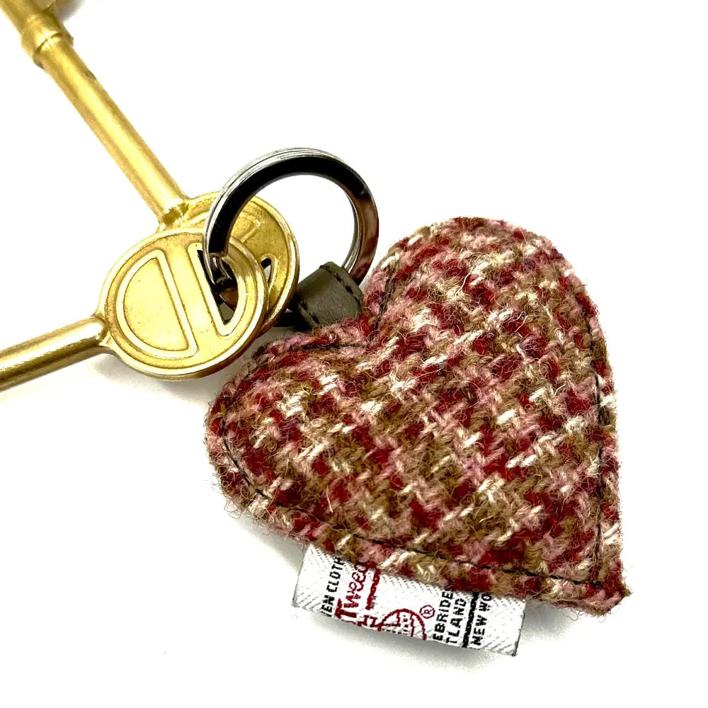 HARRIS TWEED HEART KEYRING