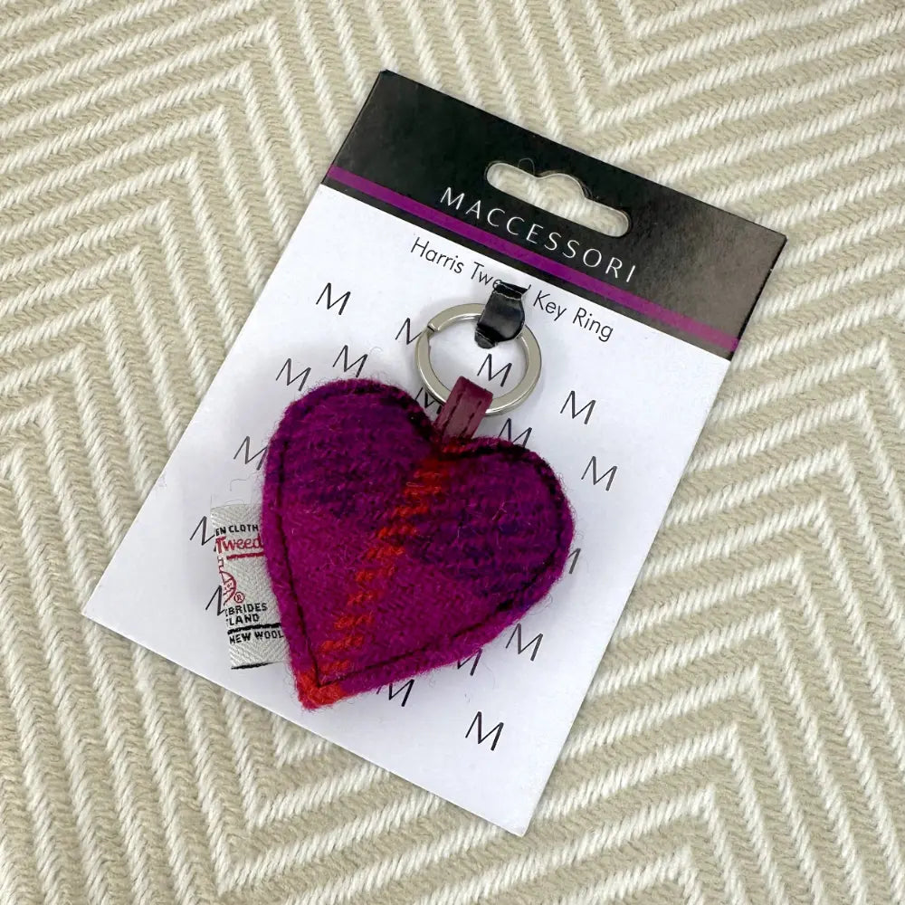 HARRIS TWEED HEART KEYRING
