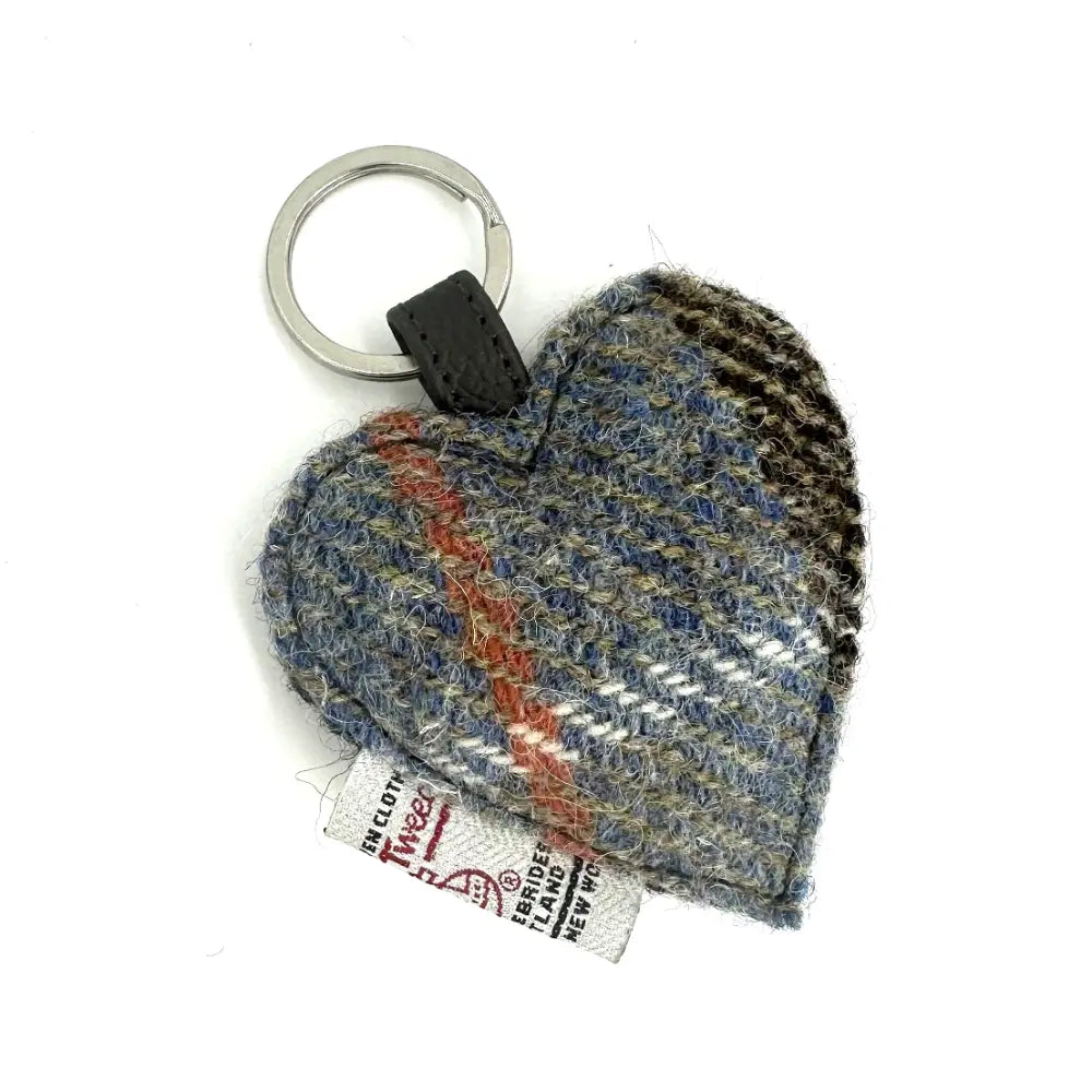 Harris Tweed heart keyring — charming Scottish gift in a range of Harris Tweed colours — lifestyle shot