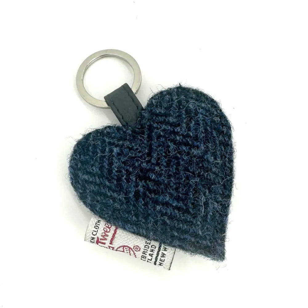 Harris Tweed heart keyring — charming Scottish gift in a range of Harris Tweed colours — flat lay