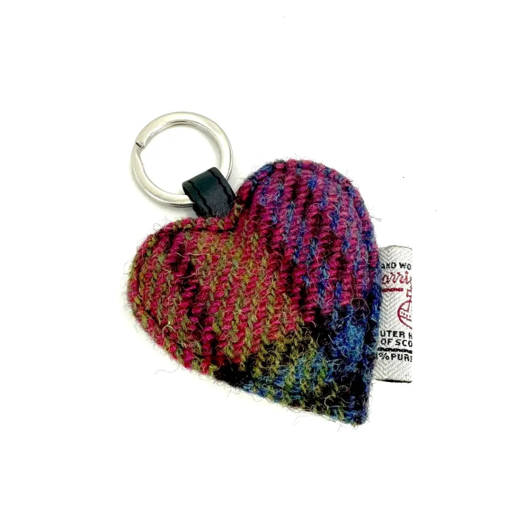 Harris Tweed heart keyring — charming Scottish gift in a range of Harris Tweed colours — product detail