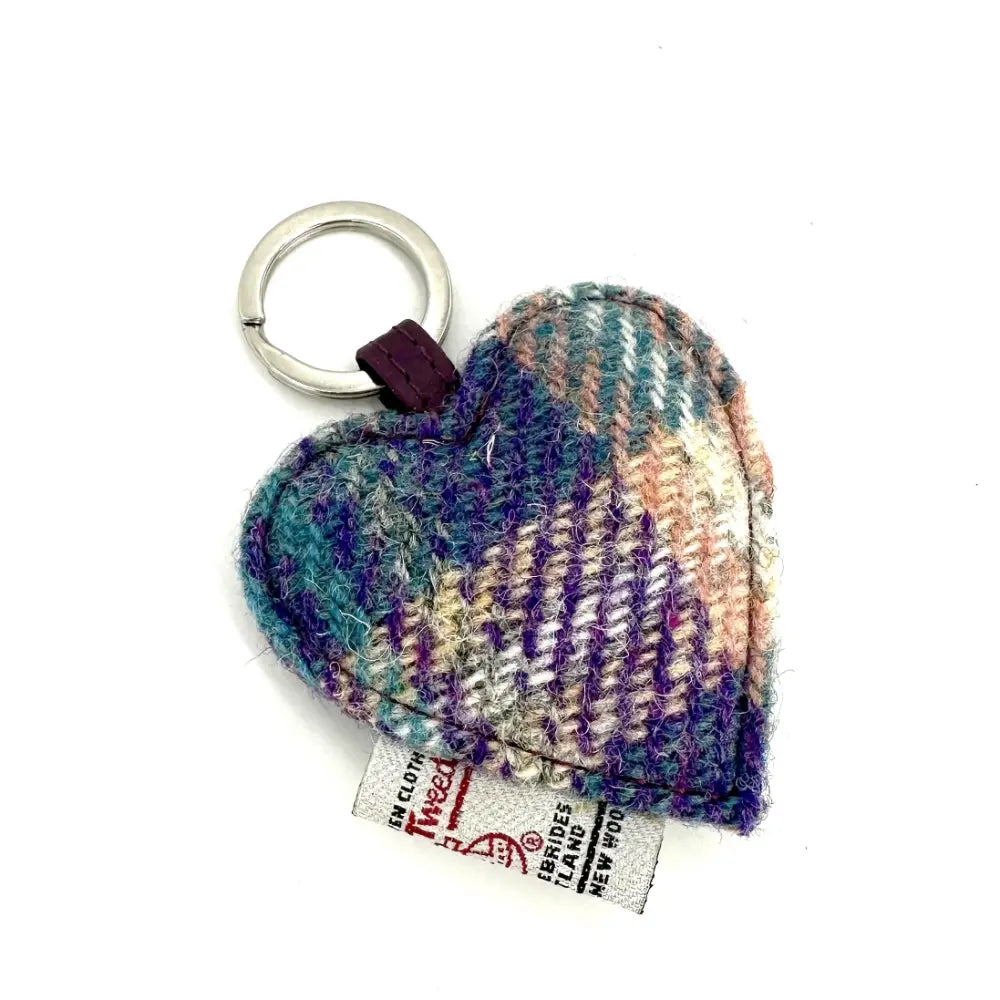 Harris Tweed heart keyring — charming Scottish gift in a range of Harris Tweed colours — styled shot