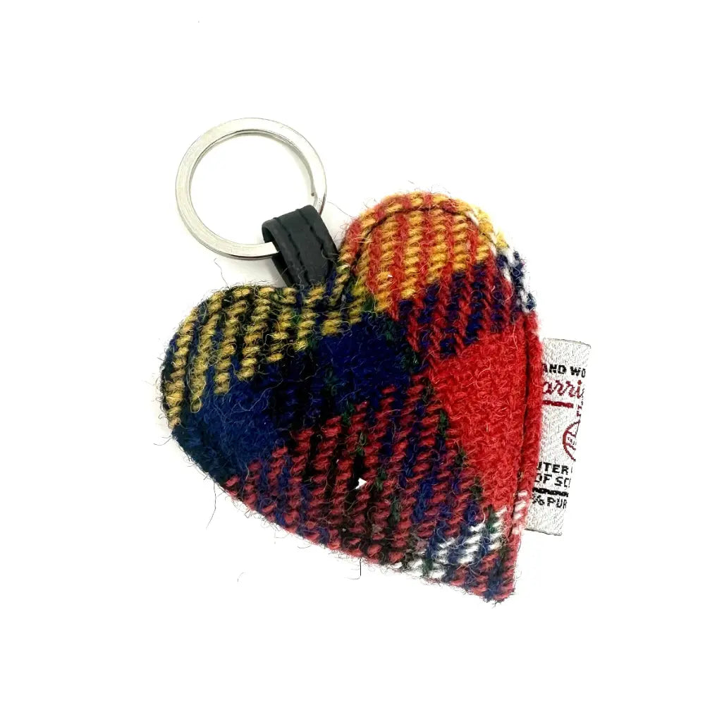 Harris Tweed heart keyring — charming Scottish gift in a range of Harris Tweed colours — colour swatch view