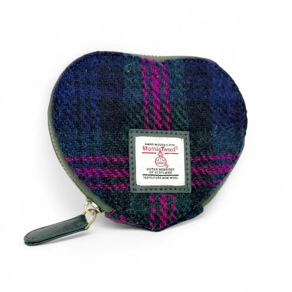 Harris Tweed heart purse — Scottish gift in a range of Harris Tweed colours — colour swatch view