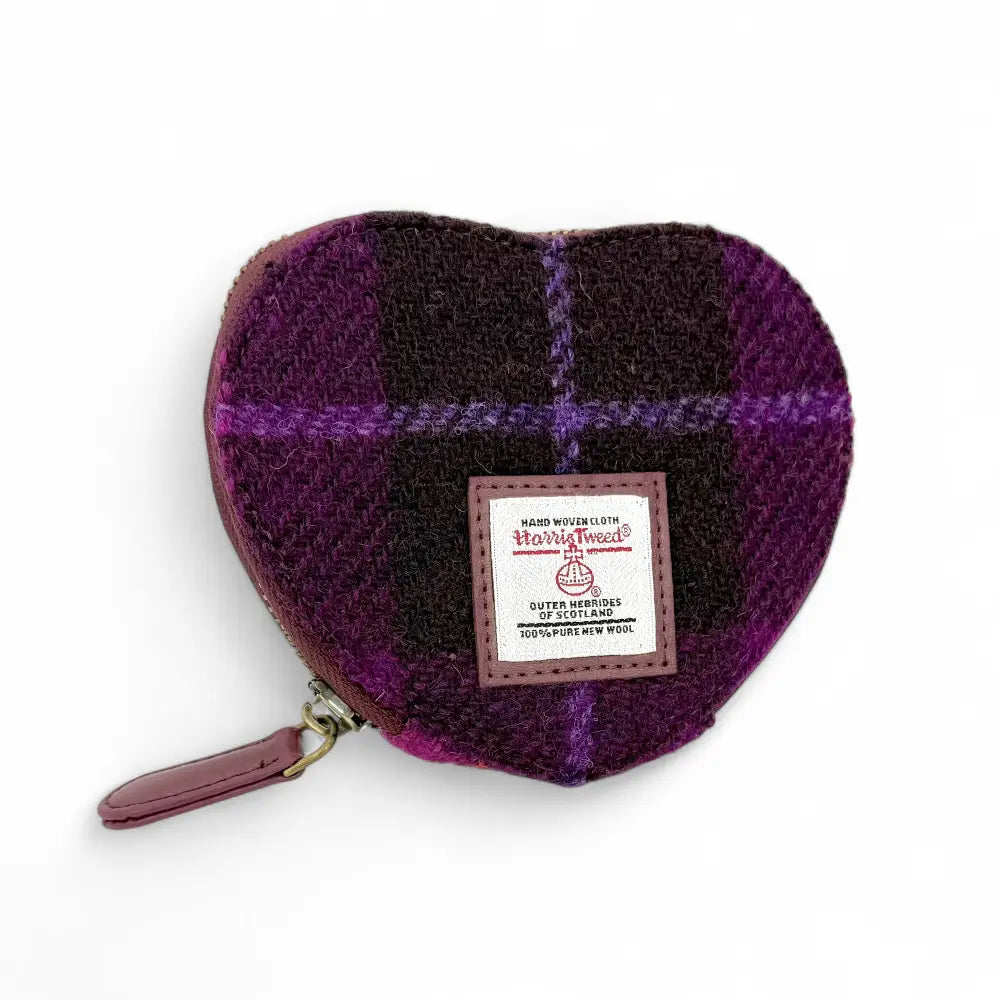Harris Tweed heart purse — Scottish gift in a range of Harris Tweed colours — in use
