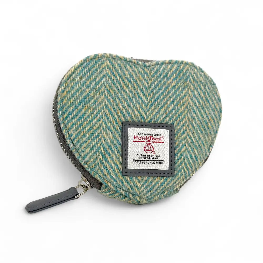 Harris Tweed heart purse — Scottish gift in a range of Harris Tweed colours — alternate angle