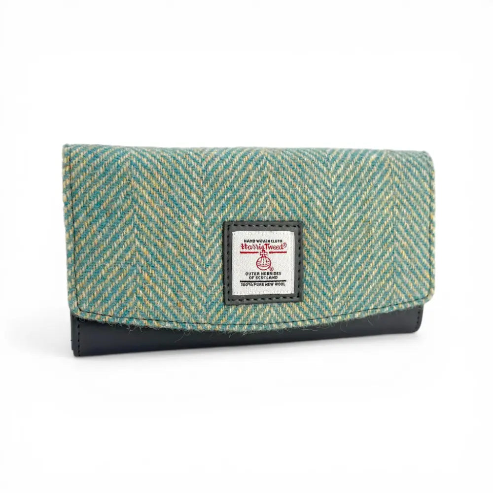 Harris Tweed ladies envelope purse — stylish Scottish gift in a range of Harris Tweed colours — colour lifestyle