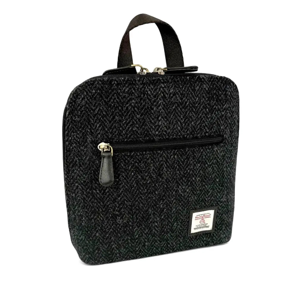 Harris Tweed mini backpack — compact Scottish gift in a range of Harris Tweed colours — product view