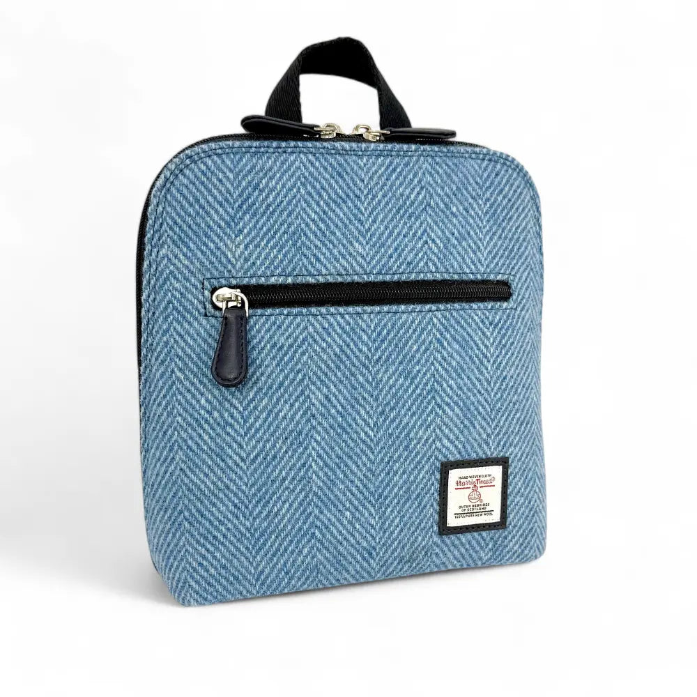 Harris Tweed mini backpack — compact Scottish gift in a range of Harris Tweed colours — colour swatch view