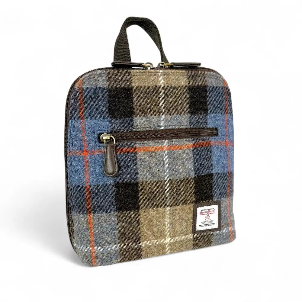 Harris Tweed mini backpack — compact Scottish gift in a range of Harris Tweed colours — product detail