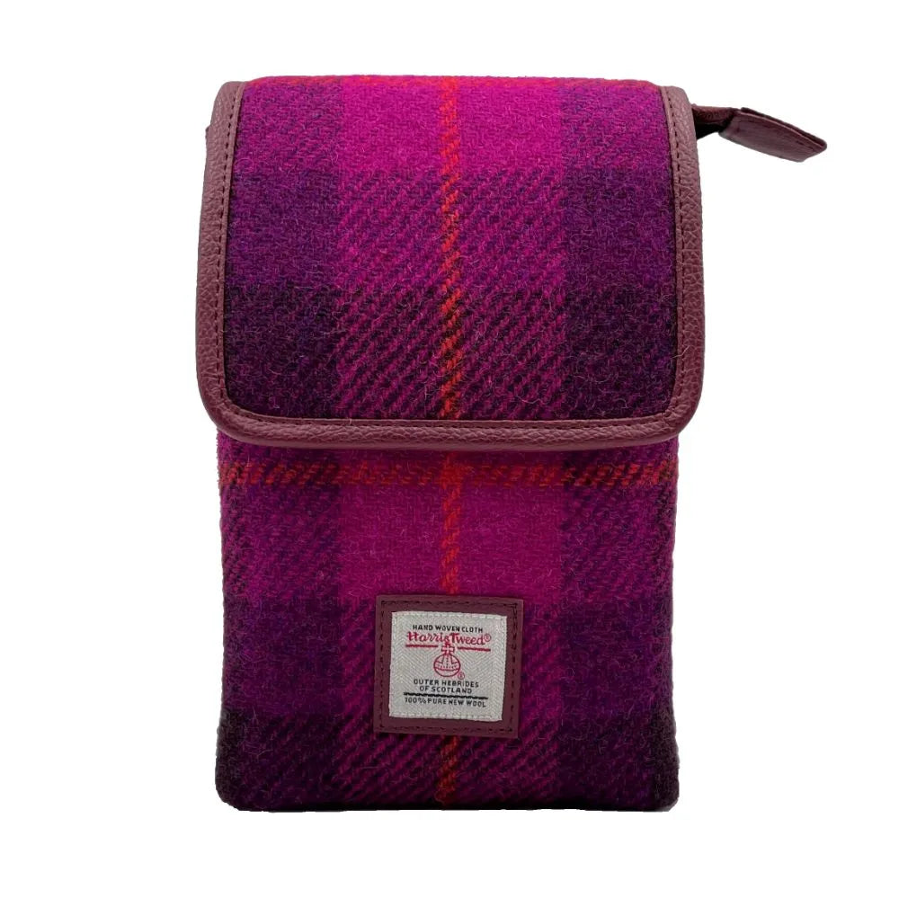 Harris Tweed mini crossbody bag — compact Scottish gift in a range of Harris Tweed colours — styled shot