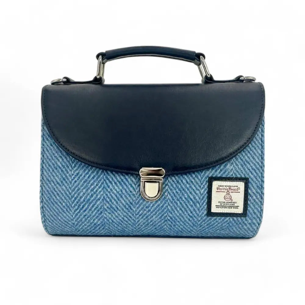 Harris Tweed mini day bag — charming Scottish gift in a range of Harris Tweed colours — styled lifestyle