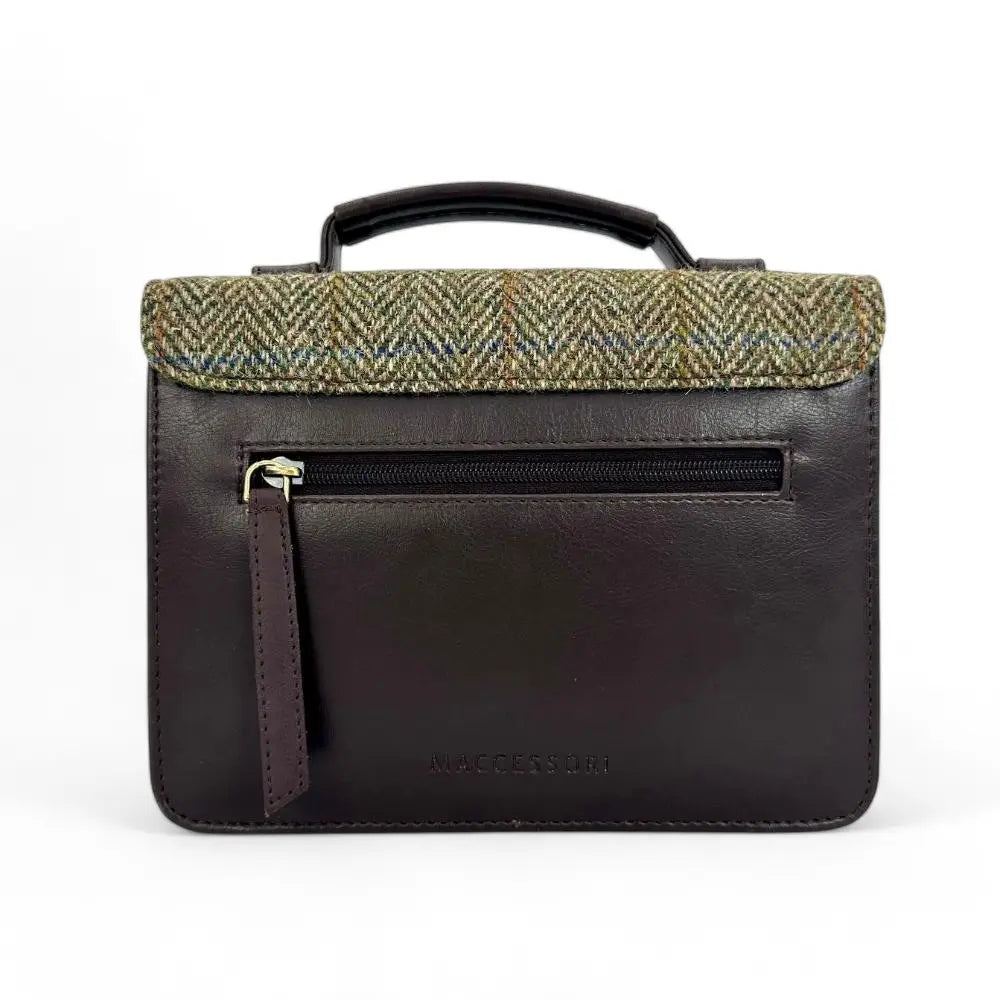 Harris Tweed mini messenger bag — everyday Scottish gift in a range of Harris Tweed colours — alternate angle