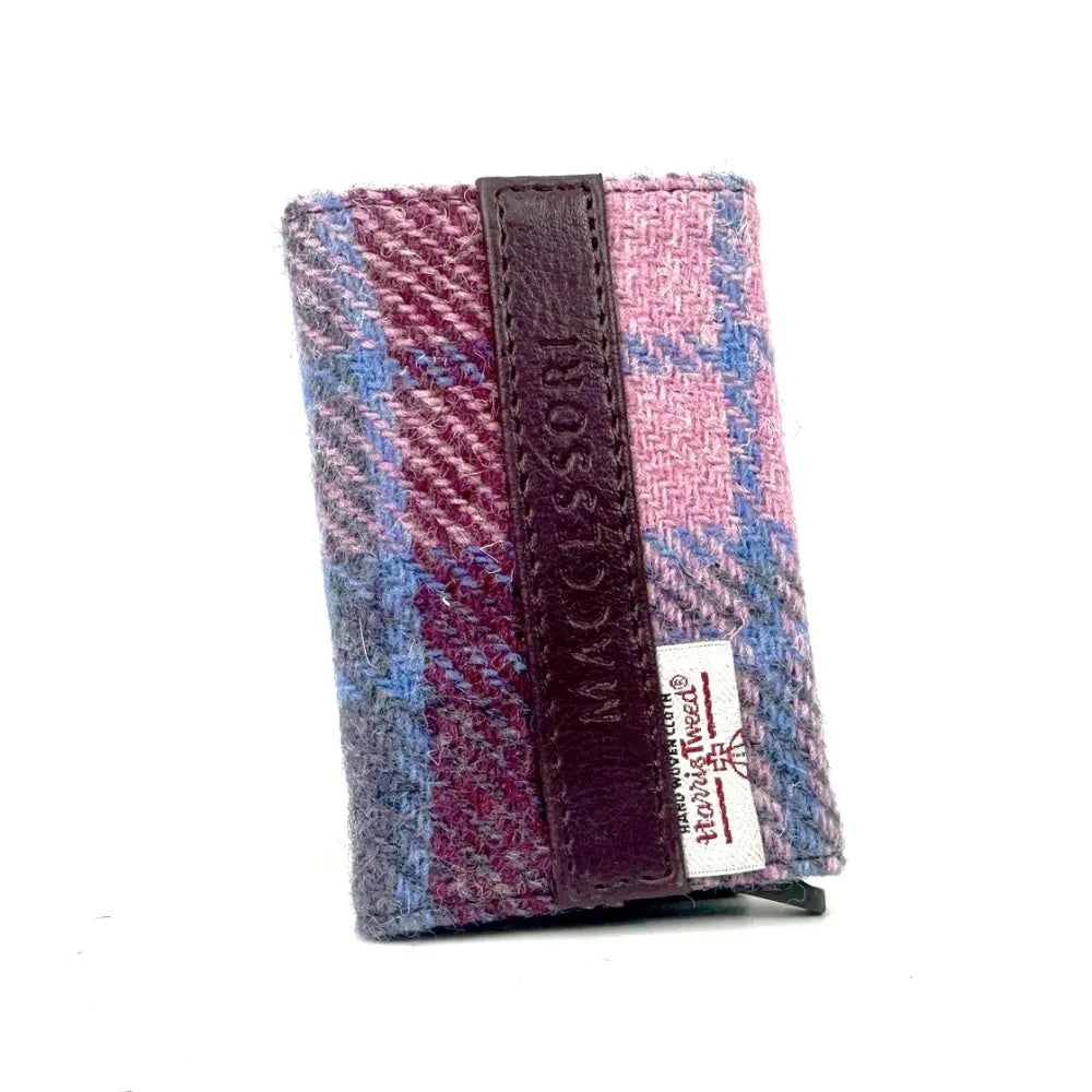 Harris Tweed pop up card holder — smart Scottish gift in a range of Harris Tweed colours — flat lay