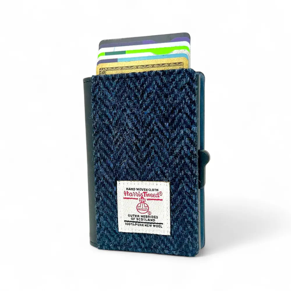 Harris Tweed pop up card wallet — compact Scottish gift in a range of Harris Tweed colours — alternate angle