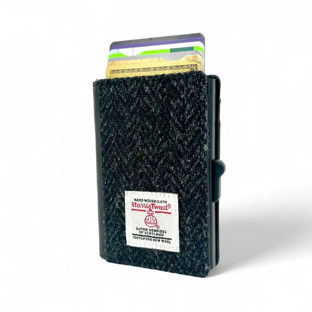 Harris Tweed pop up card wallet — compact Scottish gift in a range of Harris Tweed colours — product view