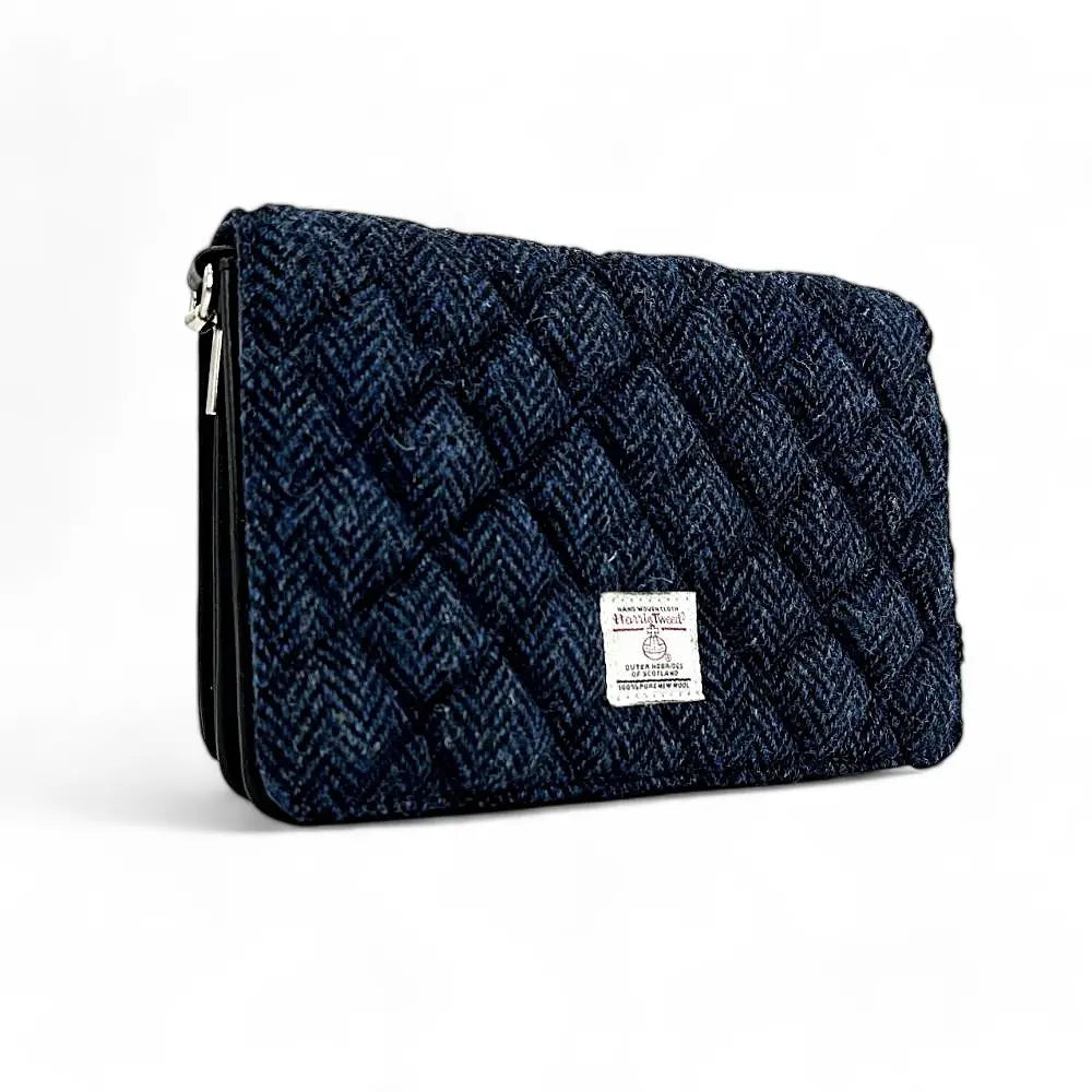 Harris Tweed quilt shoulder bag — textured Scottish gift in a range of Harris Tweed colours — detail view