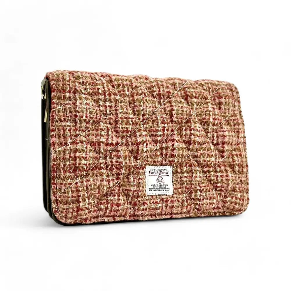 Harris Tweed quilt shoulder bag — textured Scottish gift in a range of Harris Tweed colours — close-up detail