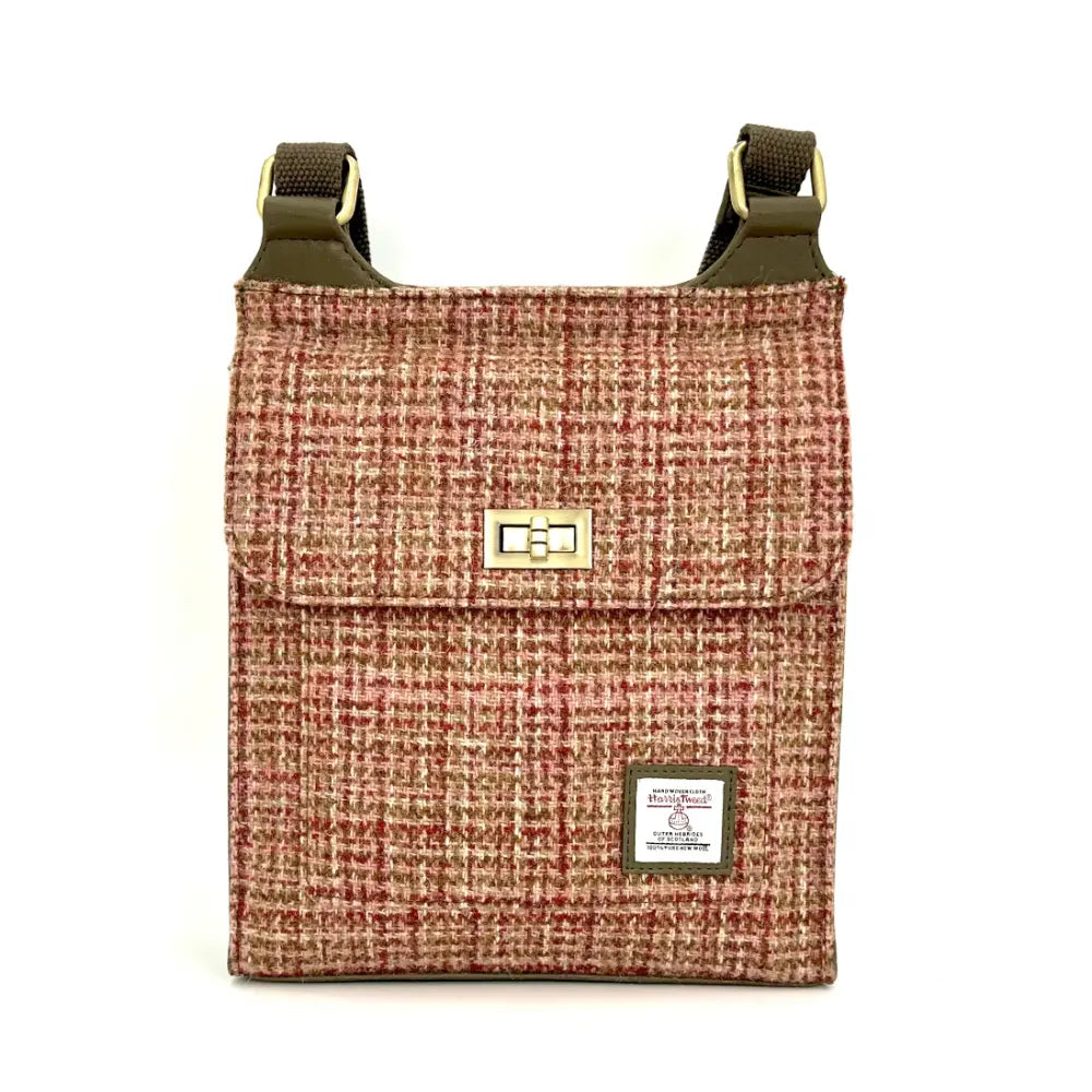 Harris Tweed satchel bag — timeless Scottish gift in a range of Harris Tweed colours — angle view