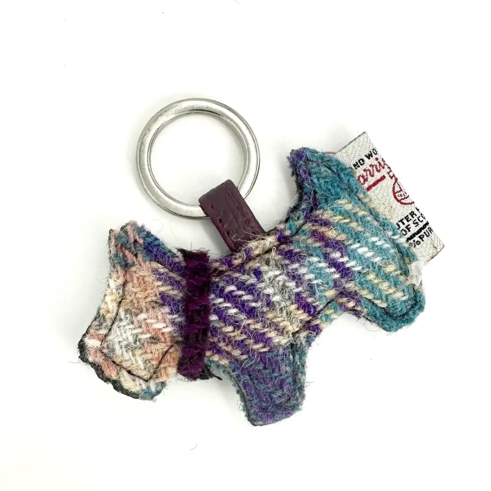 Harris Tweed Scotty dog keyring — unique Scottish gift in a range of Harris Tweed colours — styled shot